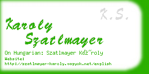 karoly szatlmayer business card